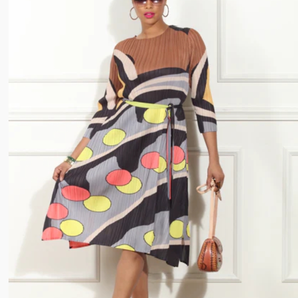 Colorful Patterned Women's Dress